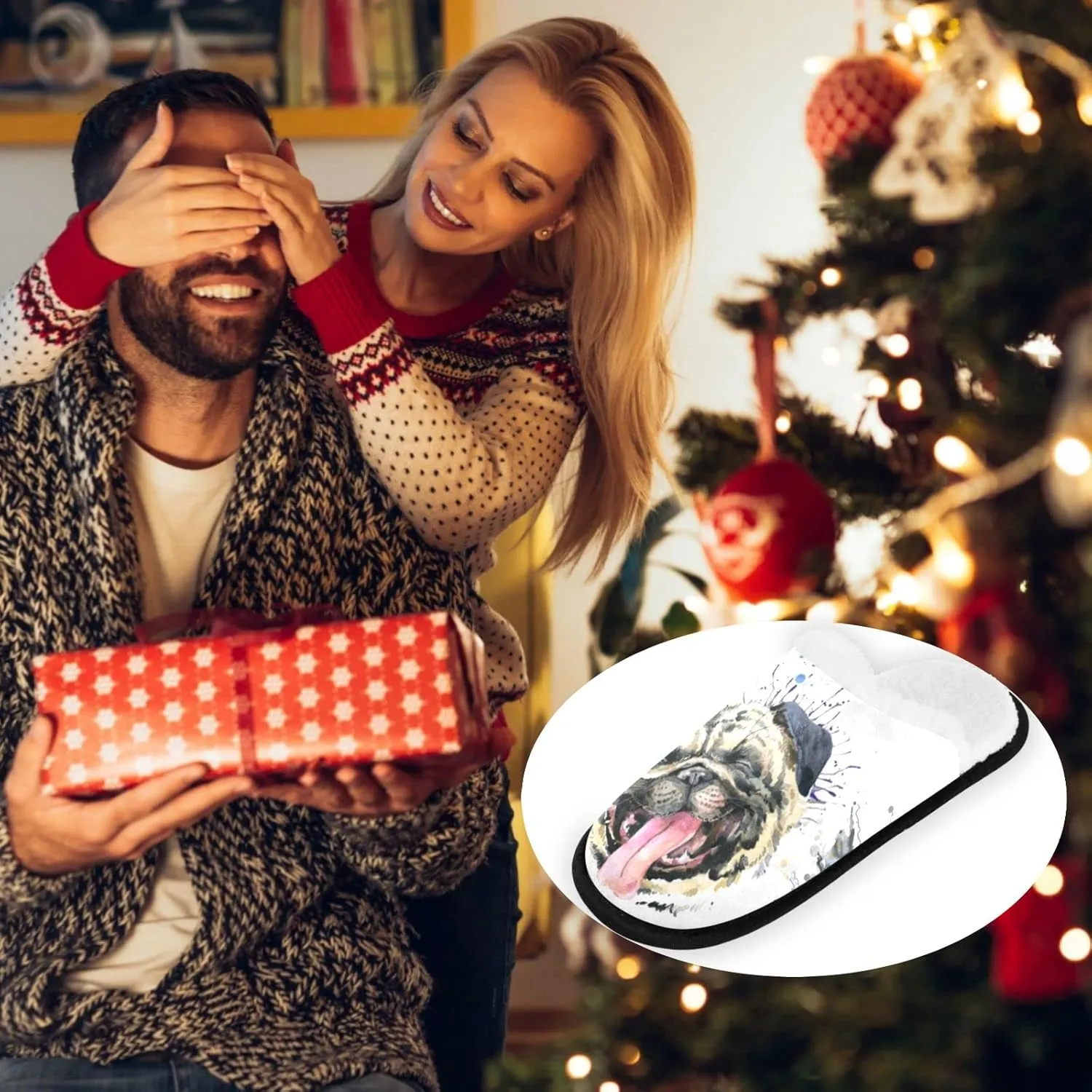 visesunny Modern Slippers for Women Mens Winter Warm Memory Foam Cotton Home Slippers Women's House Slippers Bedroom Slippers Cozy Indoor Outdoor Shoes