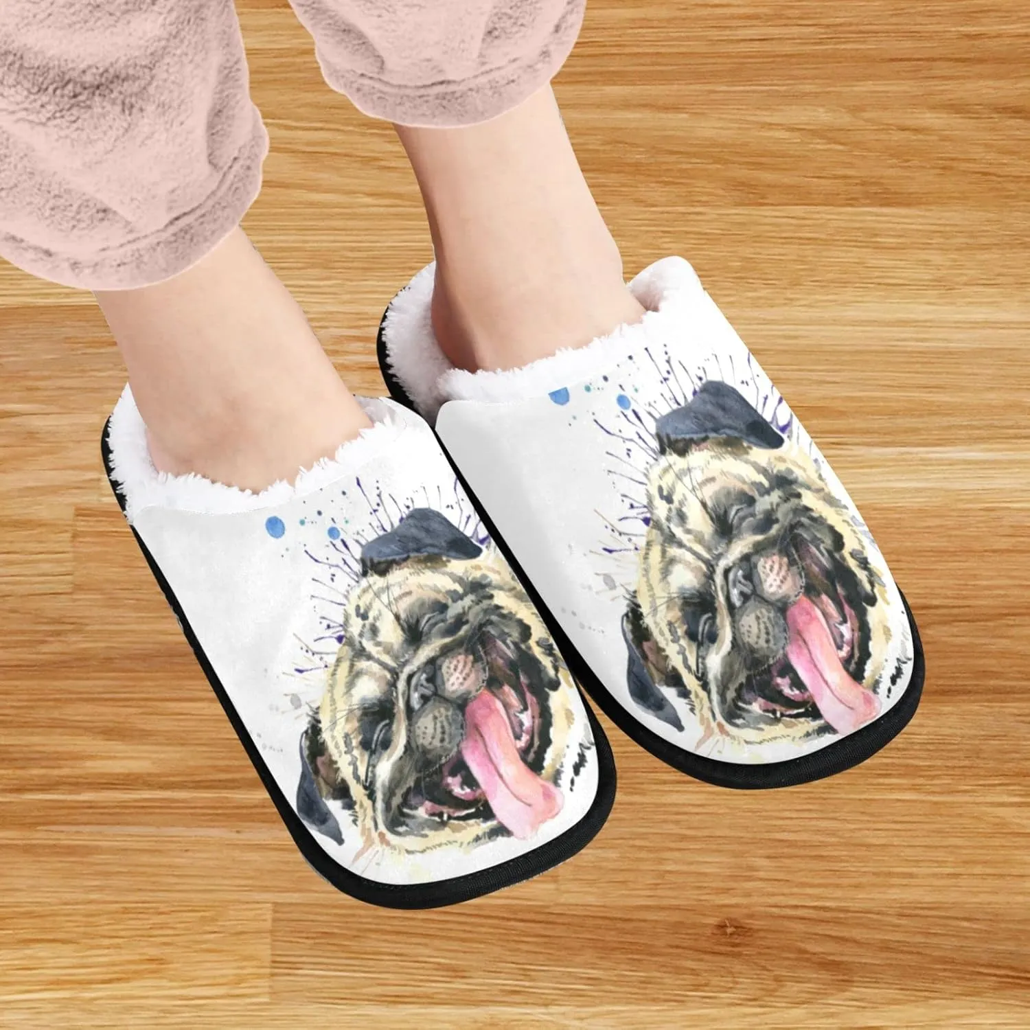 visesunny Modern Slippers for Women Mens Winter Warm Memory Foam Cotton Home Slippers Women's House Slippers Bedroom Slippers Cozy Indoor Outdoor Shoes