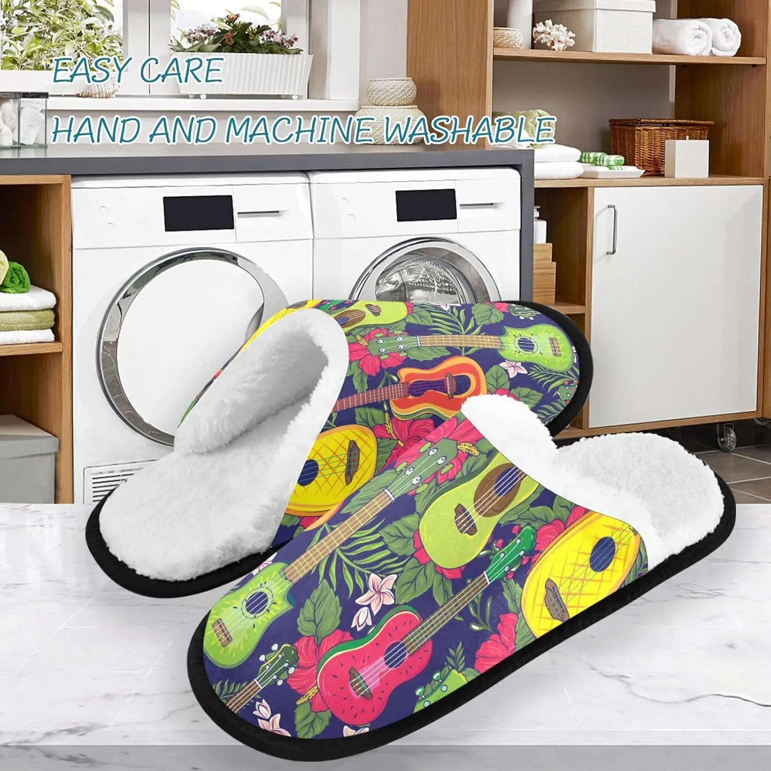 visesunny Slippers for Women Mens Stylish Foral Winter Warm Memory Foam Cotton Home Slippers Soft Plush Fleece Slip on House Slippers for Girls Indoor Outdoor Shoes