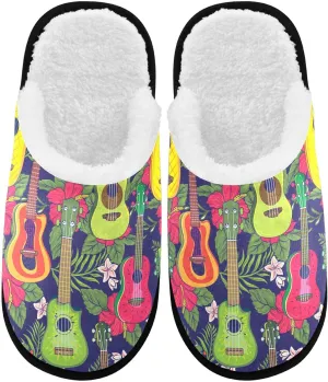 visesunny Slippers for Women Mens Stylish Foral Winter Warm Memory Foam Cotton Home Slippers Soft Plush Fleece Slip on House Slippers for Girls Indoor Outdoor Shoes
