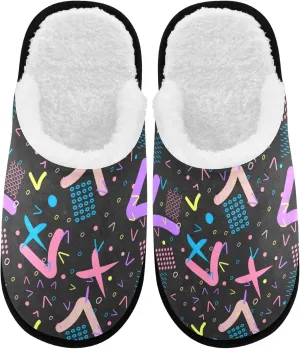 visesunny Slippers for Women Mens Winter Warm Memory Foam Cotton Home Slippers Soft Plush Fleece Slip on House Slippers for Girls Indoor Outdoor Shoes