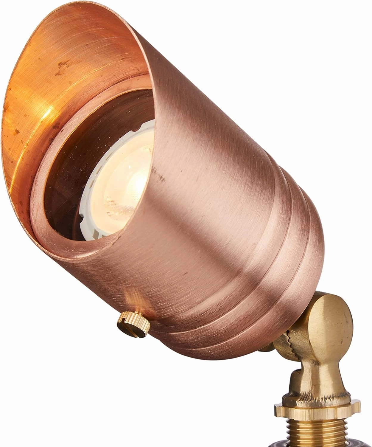VOLT Fat Boy 12V Solid Copper Outdoor Spotlight with 5W 2700K Warm White MR16 LED Bulb (400 Lumens) for Low Voltage Landscape Lighting of Yard, Lawn, Garden, Patio, Trees & House