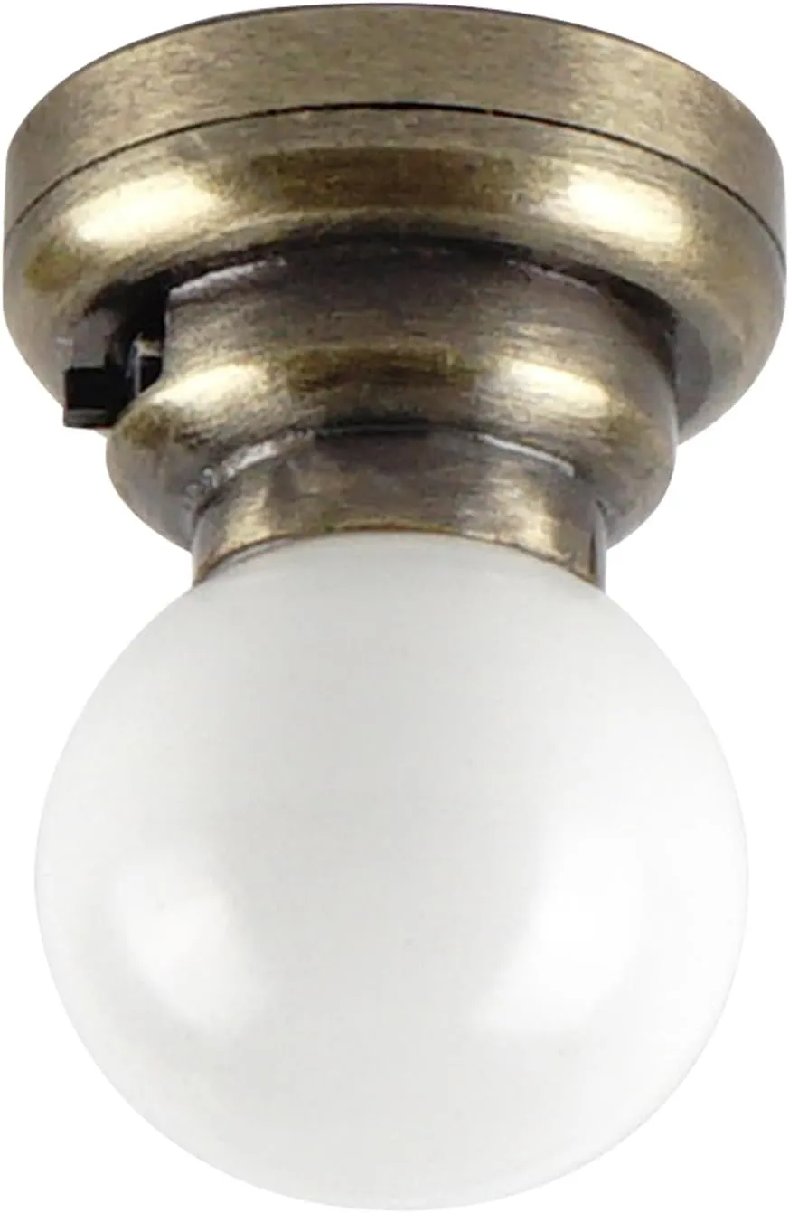 Waldosia 1:12 Scale Dollhouse Miniature Brass LED Ceiling Light Set
