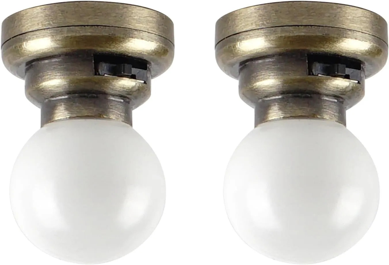 Waldosia 1:12 Scale Dollhouse Miniature Brass LED Ceiling Light Set