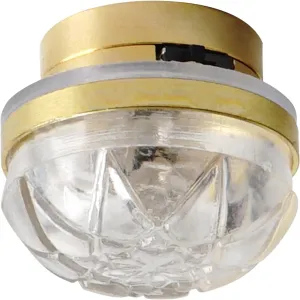 Waldosia 1:12 Scale Dollhouse Miniature LED Clear Etched Ceiling Lamp (Gold)