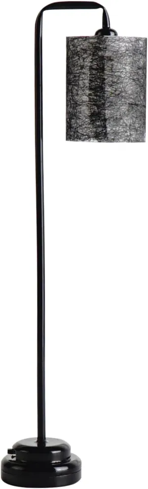 Waldosia 1:12 Scale Dollhouse Miniature LED Modern Floor Lamp (Black)