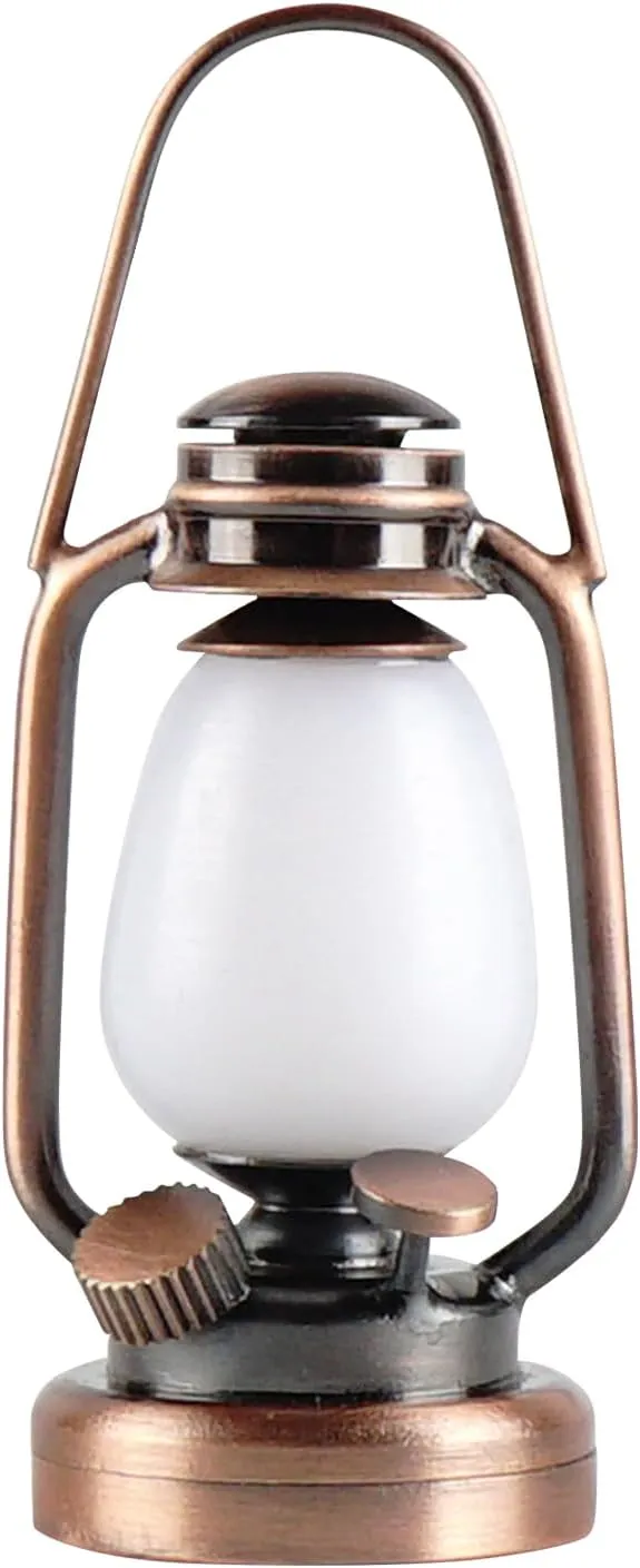 Waldosia 1:12 Scale Dollhouse Miniature LED Oil Lamp Lantern