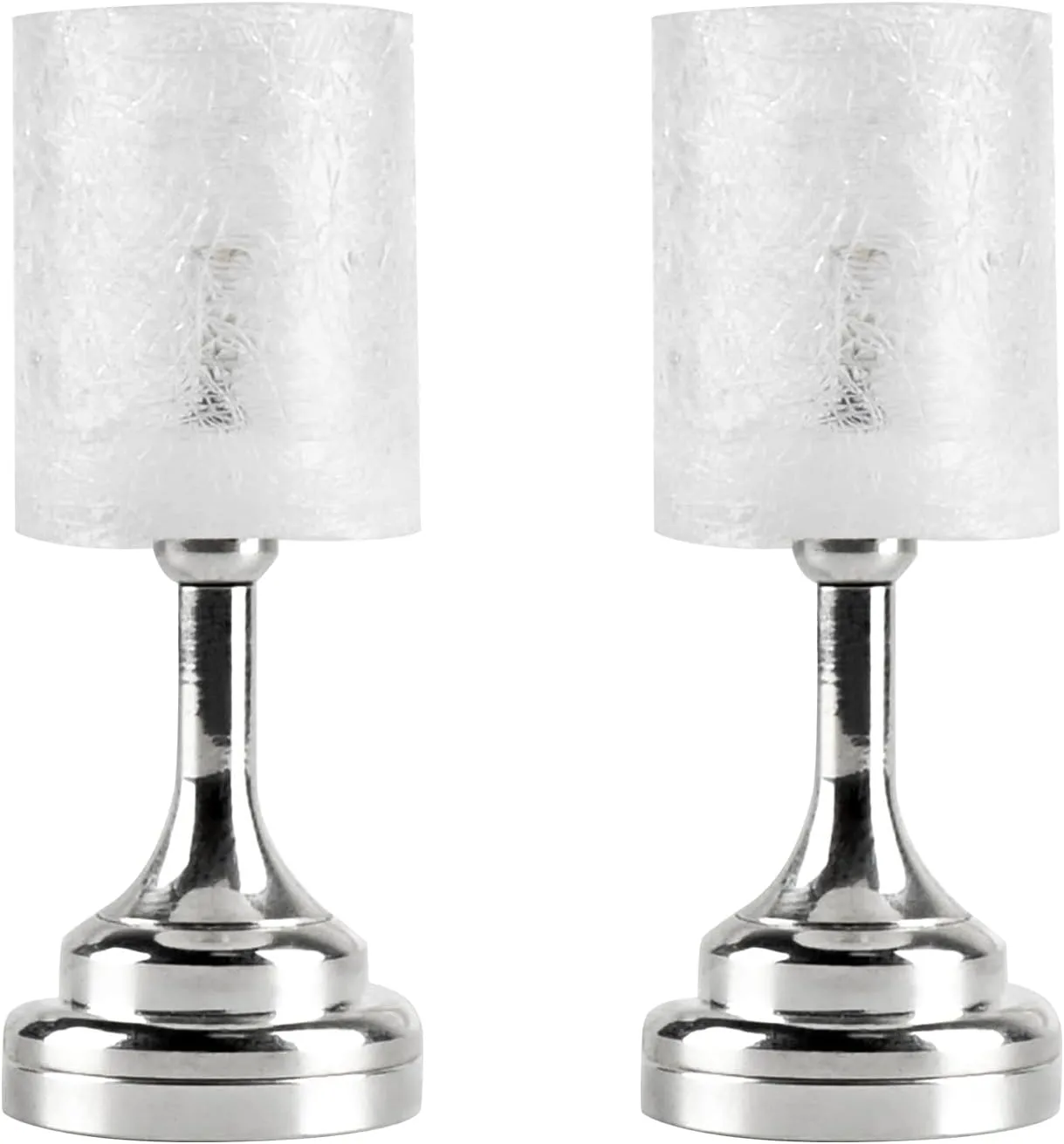 Waldosia 2PCS 1:12 Scale Dollhouse Miniature Led Modern Table Lamp