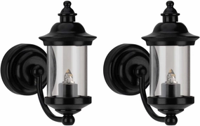 Waldosia 1:12 Scale Miniature Outdoor LED Lamp Set – Black Lights with Plastic Shade for Dollhouse, Diorama, Roombox and Booknook