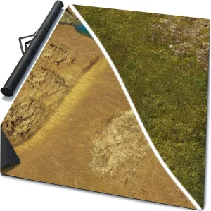 Warzone Studio 6’ x 4’ Double-Sided Rubber Battle Mat: Deserted Heart   Homeland   Bag