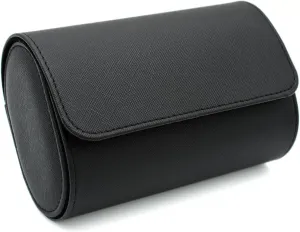 Watch Travel Case Portable Organizer - Luxury Watch Roll Travel Box Recycled Leather Watch Storage and Display for Men and Women (WCASE-2-VintageBlack)