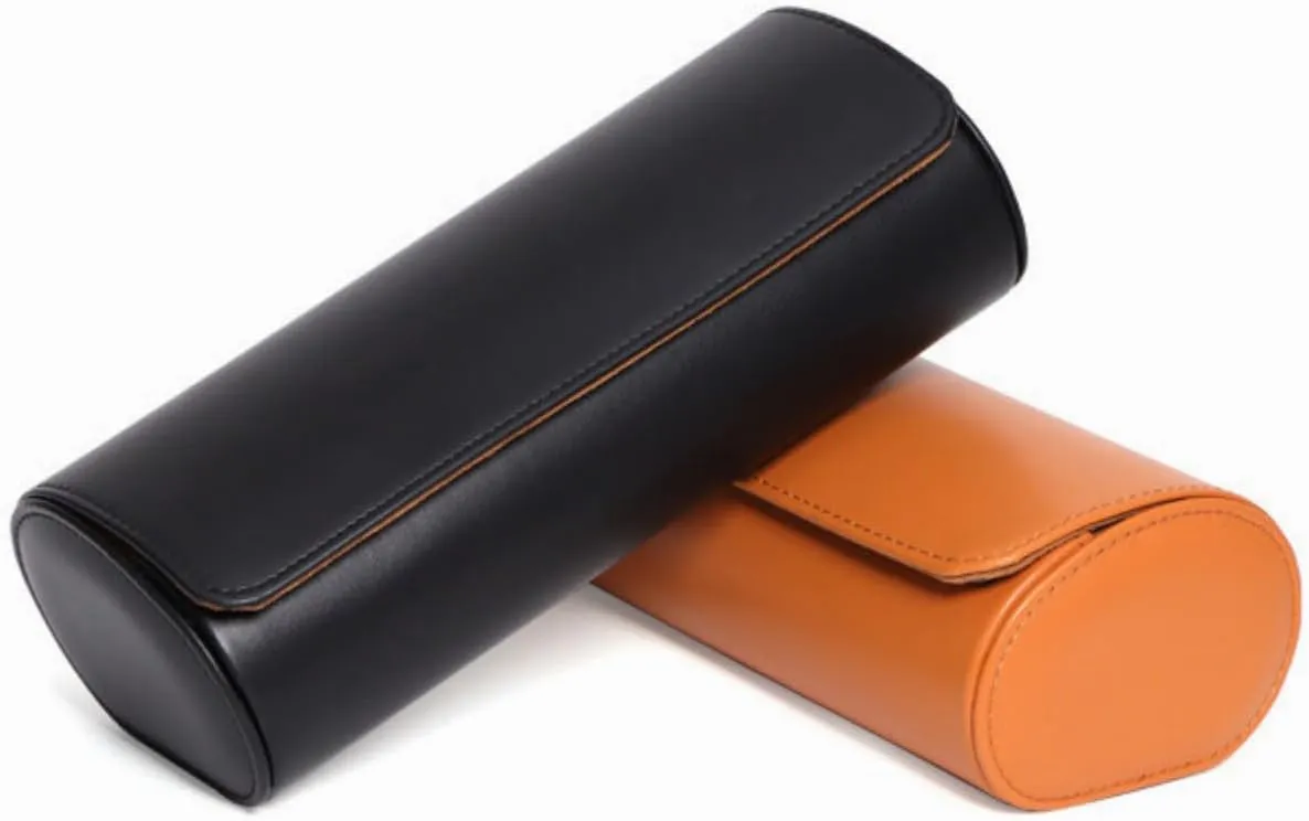 Watch Travel Case Portable Organizer - Luxury Watch Roll Travel Box Recycled Leather Watch Storage and Display for Men and Women (WCASE-3-BLACK)