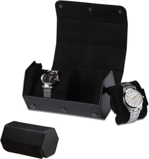 Watch Travel Case Portable Organizer - Luxury Watch Roll Travel Box Recycled Leather Watch Storage and Display for Men and Women