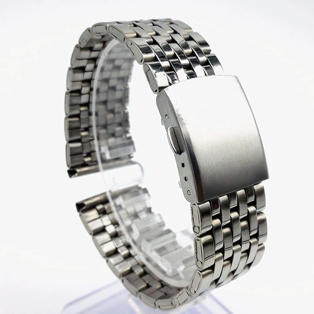 Watch Strap Stainless Steel Metal Watchband Replacement Wrist Strap Bracelet Silver Watch Accessories(20mm)