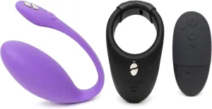 We-Vibe Bond Adjustable Wearable Vibrating Cock Ring & Jive Lite Remote Control Egg Vibrator - App Controlled Couples Sex Toys Bundle