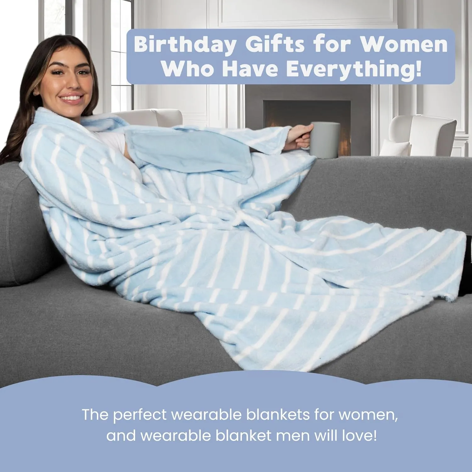 Wearable Blankets for Women - Mothers Day Gifts for Mom - Adult Wearable Blanket Men, Birthday Gifts for Women