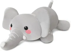 Weighted Stuffed Animals, 1.6 lbs Elephant Stuffed Animal with Weighted Beads, Cute Plush Toy Pillow Gifts for Adults Kids Boys Girls