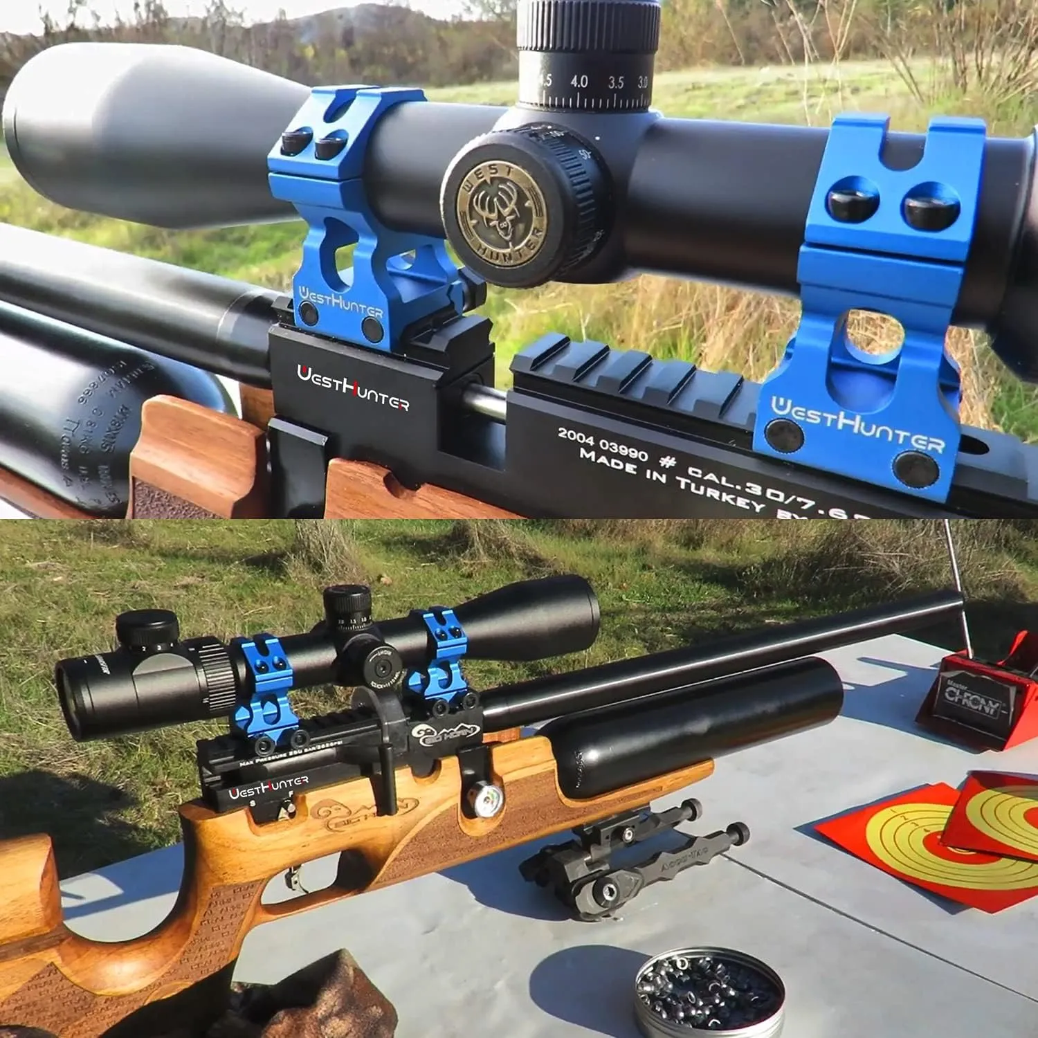 WestHunter Industrial Grade Precision Rifle Scope Rings, 1 Inch 30 mm Tactical 6061 T6 Picatinny Scope Mount | 36 mm / 29 mm Center Height