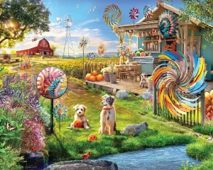 White Mountain Puzzles - Windmill Farm - 500 Piece Jigsaw Puzzle for Adults & Kids - Fun Family Activity - 24"x30"