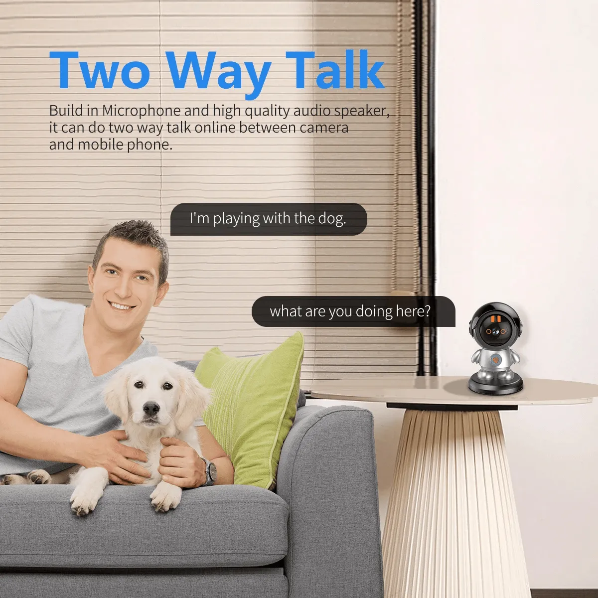WiFi Robot Camera, 1296P HD, Auto Tracking, Night Vision