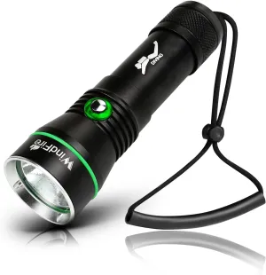 WINDFIRE Dive Lights Scuba Diving Flashlight, Scuba Dive Light Rechargeable, IPX8 Waterproof Flashlight Underwater Lights, 3 Modes Diving Torch with Power Indicator for Night Diving