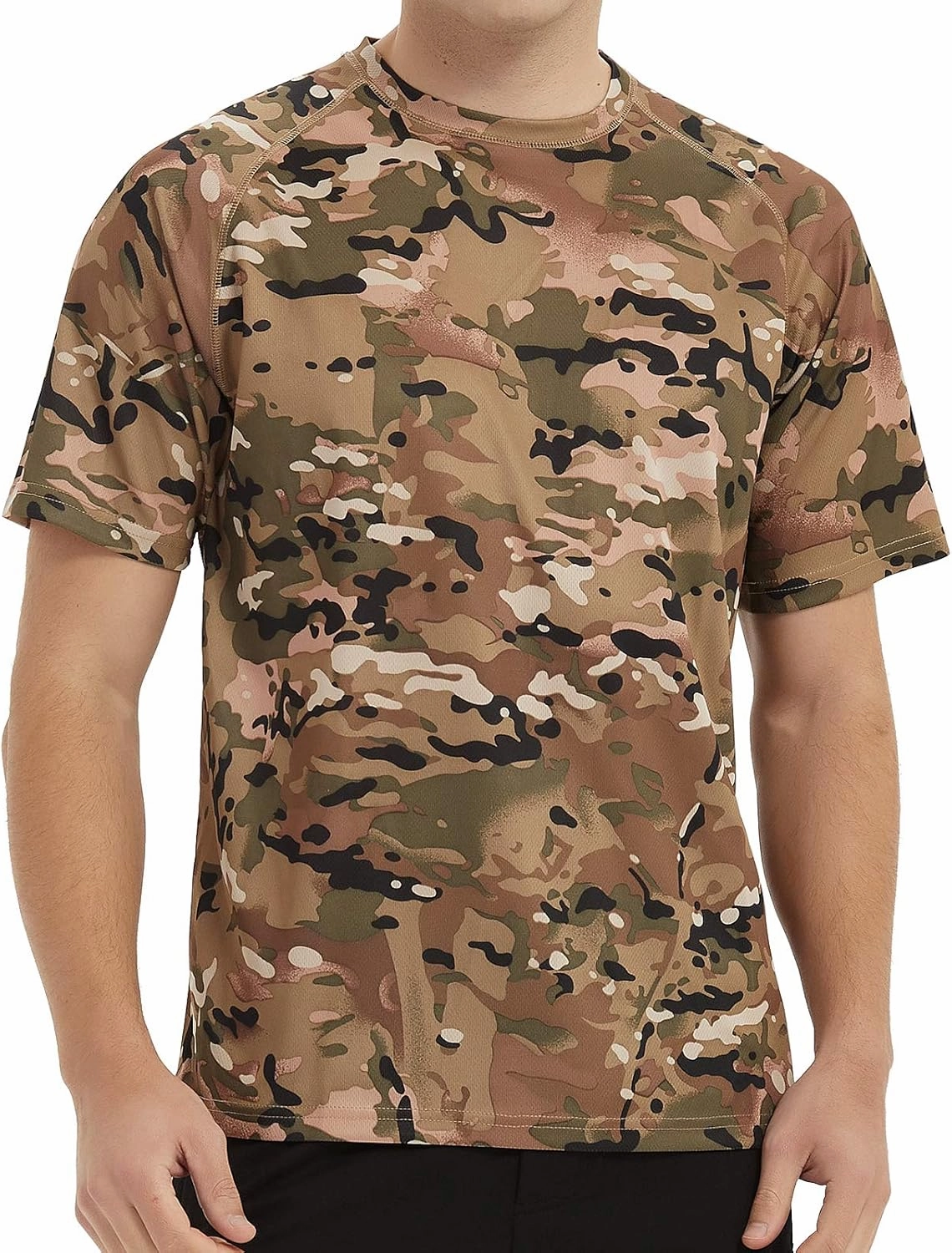 Wisdom Leaves Men Camo T-Shirt,Lightweight Performance Tee