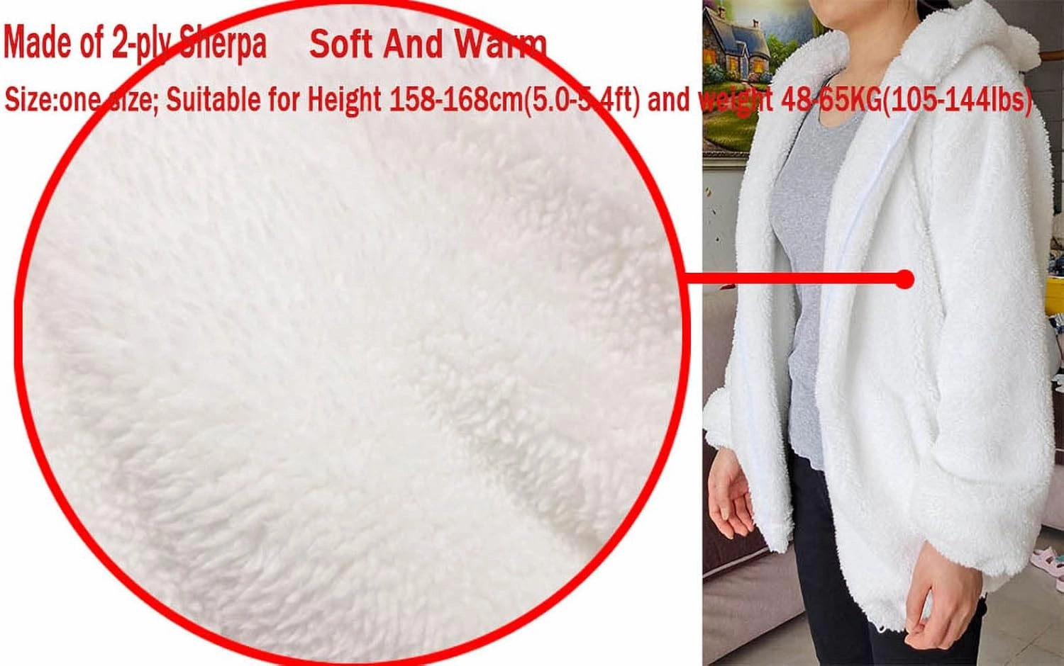 Women Fashion Bear Tail Hoodies,Fluffy 2-ply Sherpa Winter Rabbit Ear&Tail Hooded