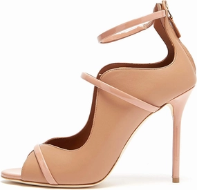 Women's High Heel Open Toe Nude Color One Word Buckle Tiletto Heels Fish Mouth Banquet Wedding Single Shoe Back Zipper Artificial PU Solid Color High Heel