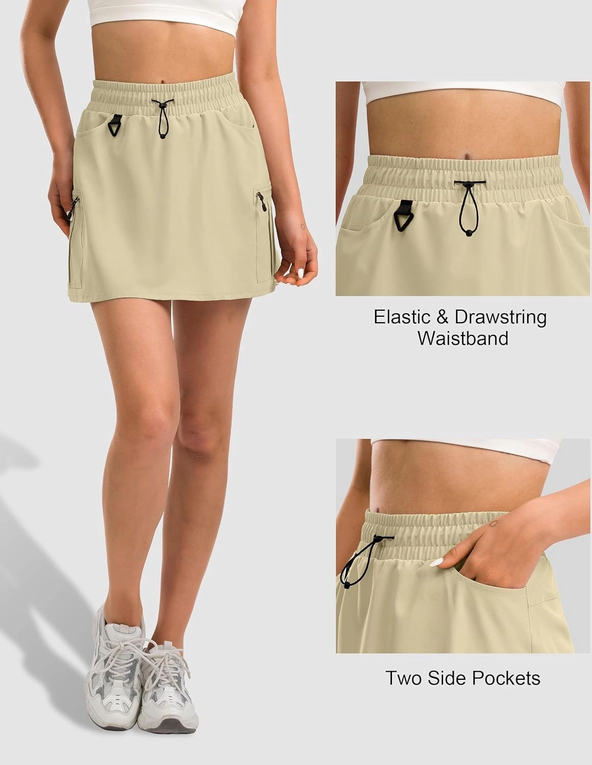 Women's Hiking Cargo Skort Golf Skirt with 5 Pockets Tennis Dressy Casual 16" Skorts for Summer Travel Outdoor 2025
