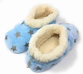 Women’s The Starz Plush Slippers, Cute Fuzzy Sherpa Slippers, Glitter and Stars House Indoor Shoes
