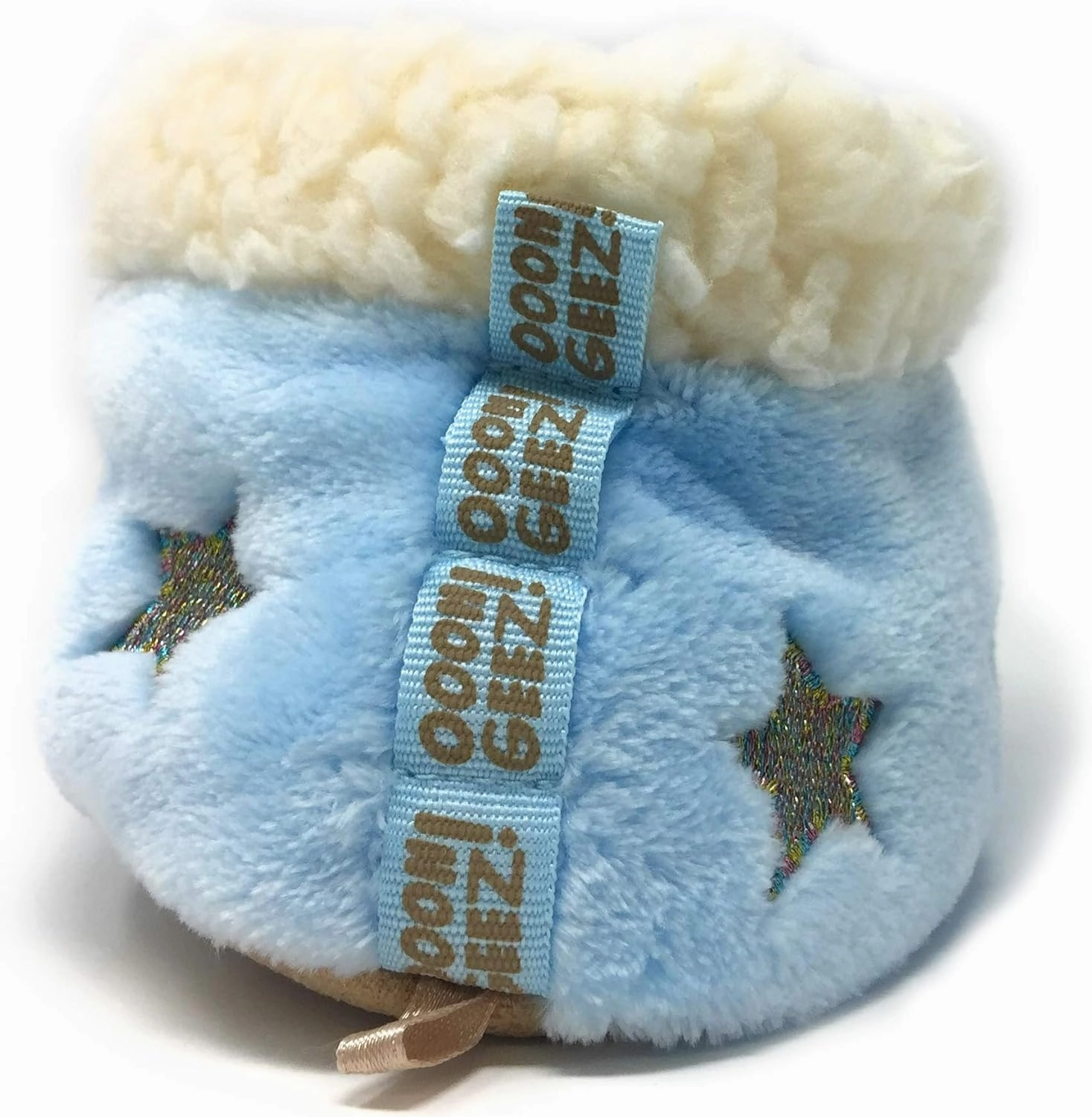 Women’s The Starz Plush Slippers, Cute Fuzzy Sherpa Slippers, Glitter and Stars House Indoor Shoes