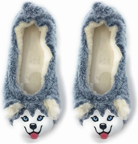 Women’s Travel Buddy Animail Plush House Slippers, Trip Fuuny Novelty Fuzzy Socks