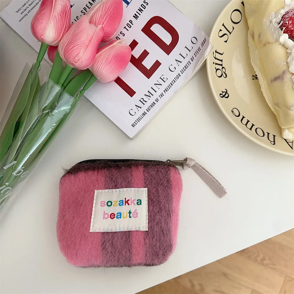 Women's Sized Plush Portable Liner High Cosmetic Bags