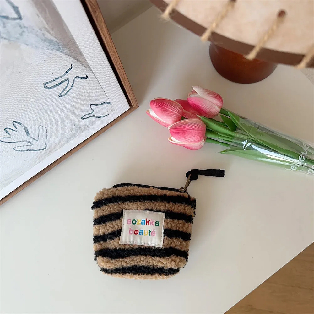 Women's Sized Plush Portable Liner High Cosmetic Bags