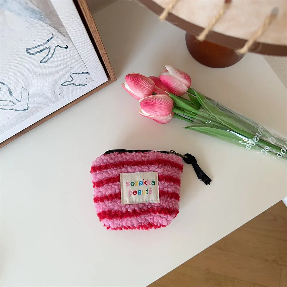 Women's Sized Plush Portable Liner High Cosmetic Bags