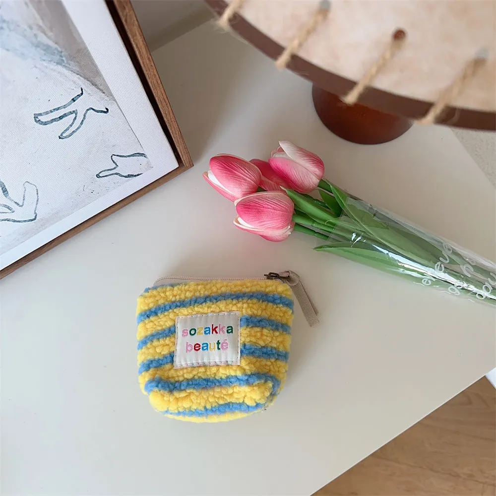 Women's Sized Plush Portable Liner High Cosmetic Bags