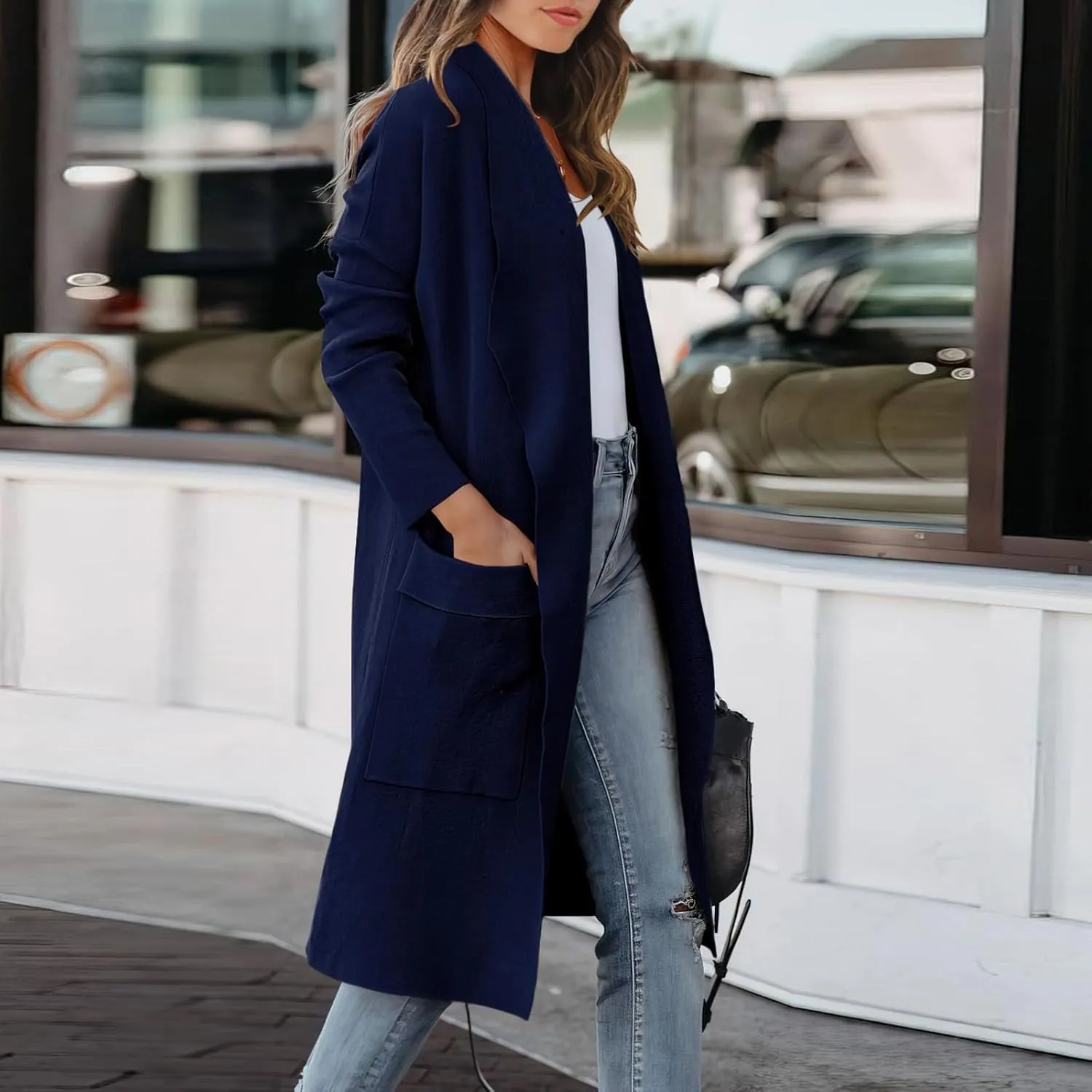 Womens Winter Coats Long Suit Collar Printed Pocket Jacket Rain & Anoraks Long Coats for Women The Drop Trench