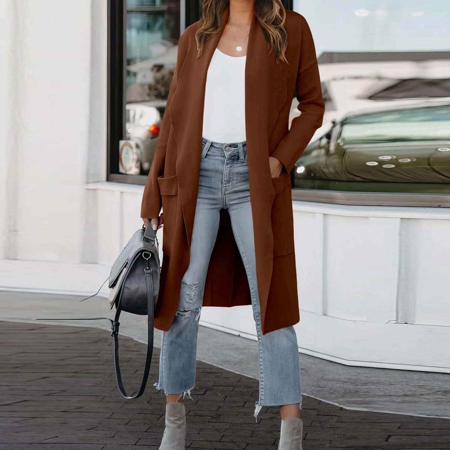 Womens Winter Coats Long Suit Collar Printed Pocket Jacket Rain & Anoraks Long Coats for Women The Drop Trench