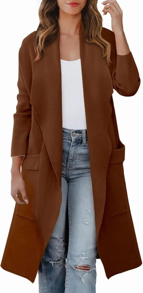 Womens Winter Coats Long Suit Collar Printed Pocket Jacket Rain & Anoraks Long Coats for Women The Drop Trench
