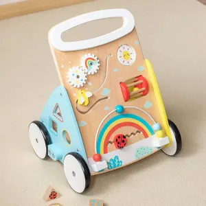 Wooden Baby Walker，Baby Push Walker, Tool Toy for Toddlers, Adjustable Speed Baby Walker with Wheel, Learning Activity Walker for Girls Boys