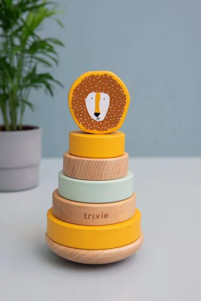 Wooden stacking tower - Mr. Lion by Trixie - FSC Certified - 18 x 10 x 10 cm