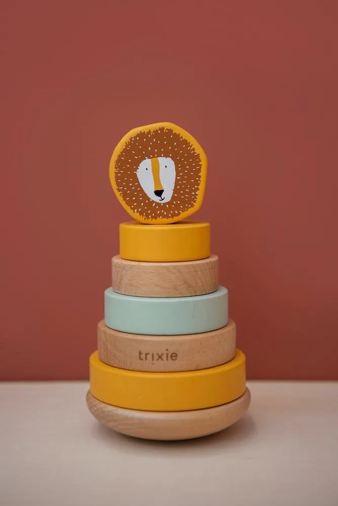 Wooden stacking tower - Mr. Lion by Trixie - FSC Certified - 18 x 10 x 10 cm