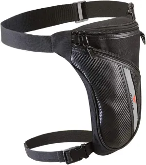 WOSAWE Motorbike Leg Drop Bag Camping Waist Pack Motorcycle Hip Bag with Key Ring, Black A