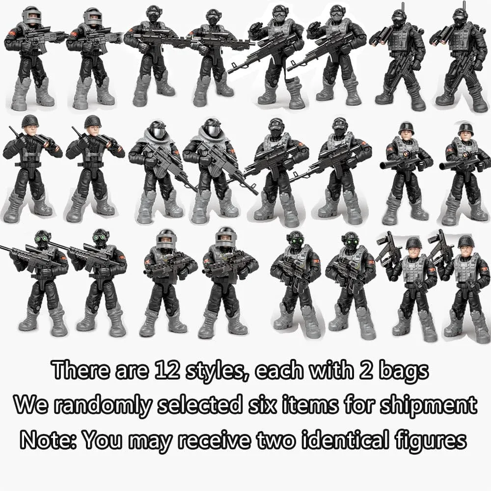 WW2 Building Block Army Military Toy 6 Military Figures Armor Toy Military Base Command Operations Building Brick Toy Battle Sets for Kids Army Soldier Battle Scene Block, C51003W
