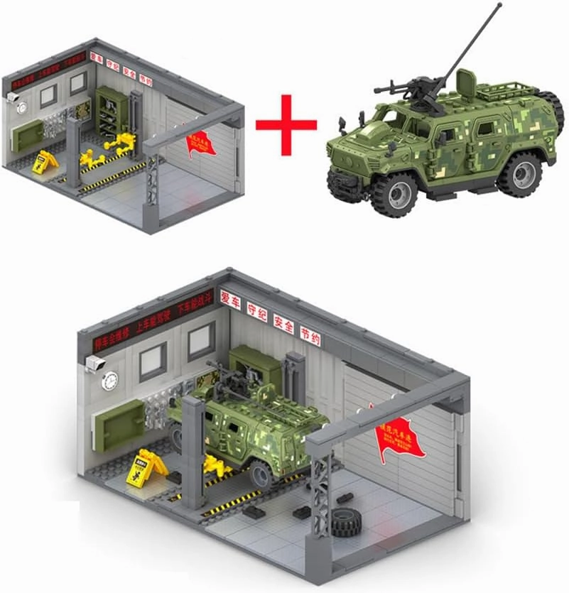 WW2 Building Block Army Military Toy 24 Policeman Figures Armored Toy Containers with Action Figures Building Brick Toy Battle Sets for Kids, C51004W