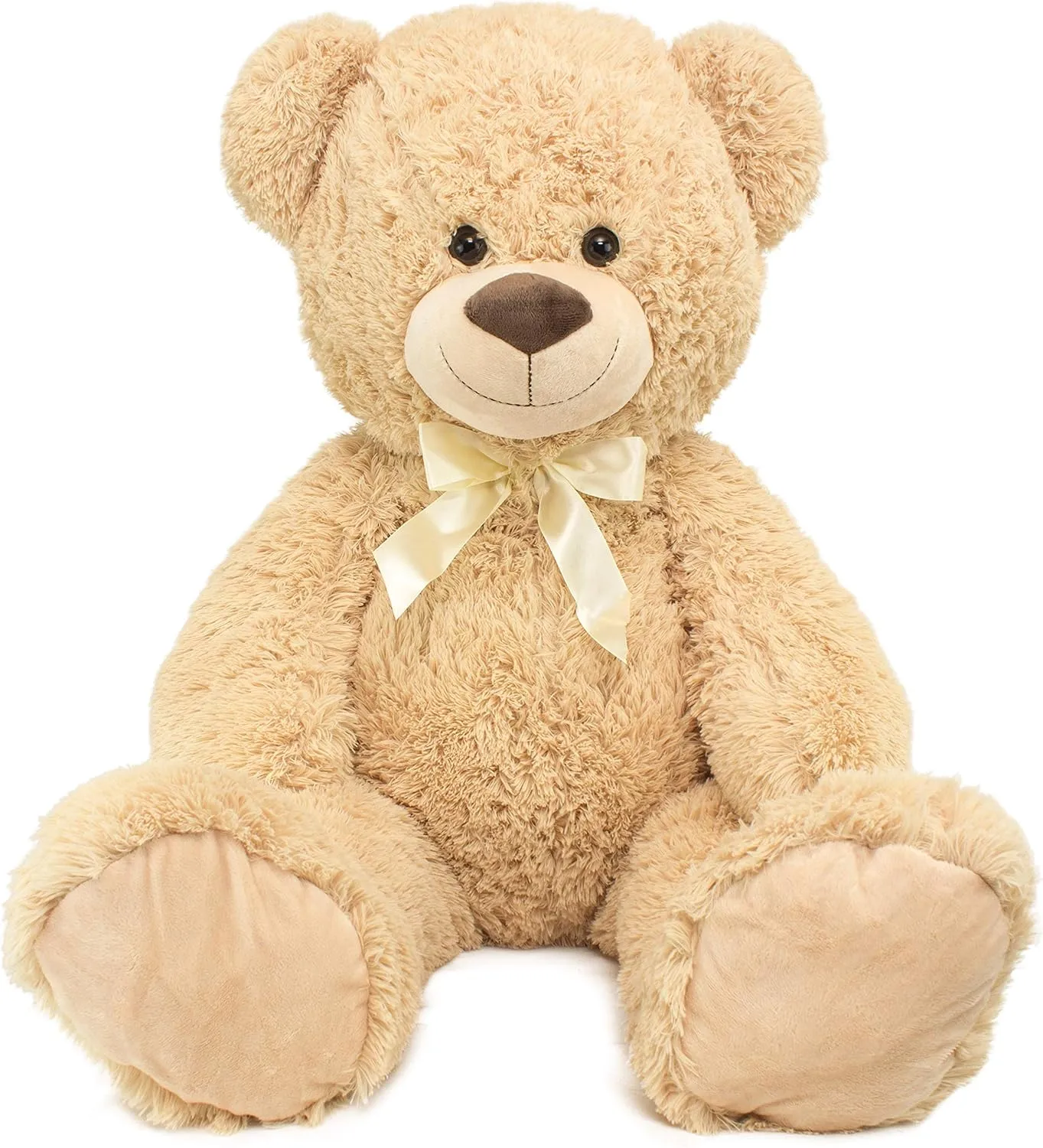 XXL Teddy Bear 40 Inches - Soft Toy - Plush Cuddly Toy with Ribbon - Gift for Kids and Adults - Beige