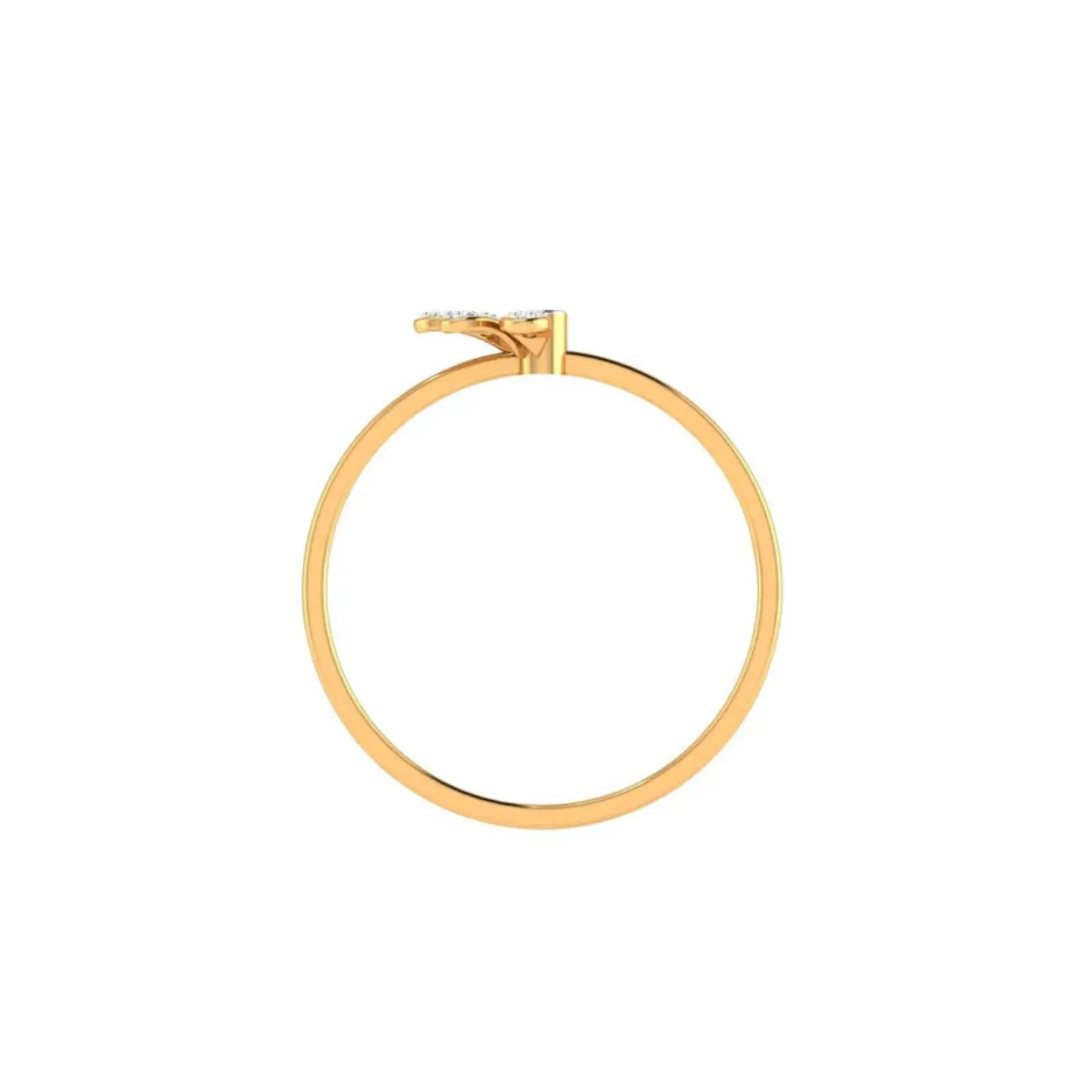 Yellow Gold Adjustable Silver Half-Flower Inspired Petal Lightweight Ring For Woman