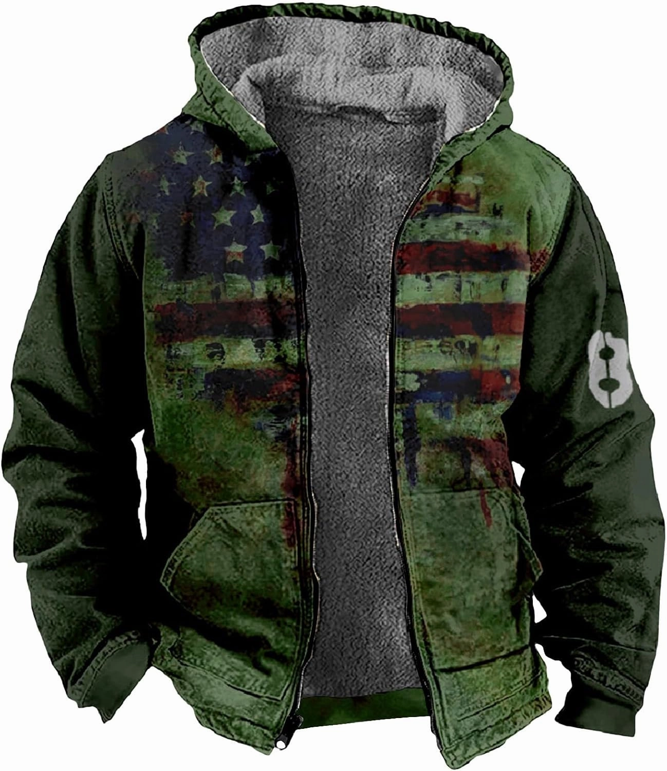 Yesunpxs Winter Jackets for Men Heavyweight Sweatshirt Jacket Zip Up Sweatshirt Fleece Sherpa Lined Hoodie Coat with Pockets