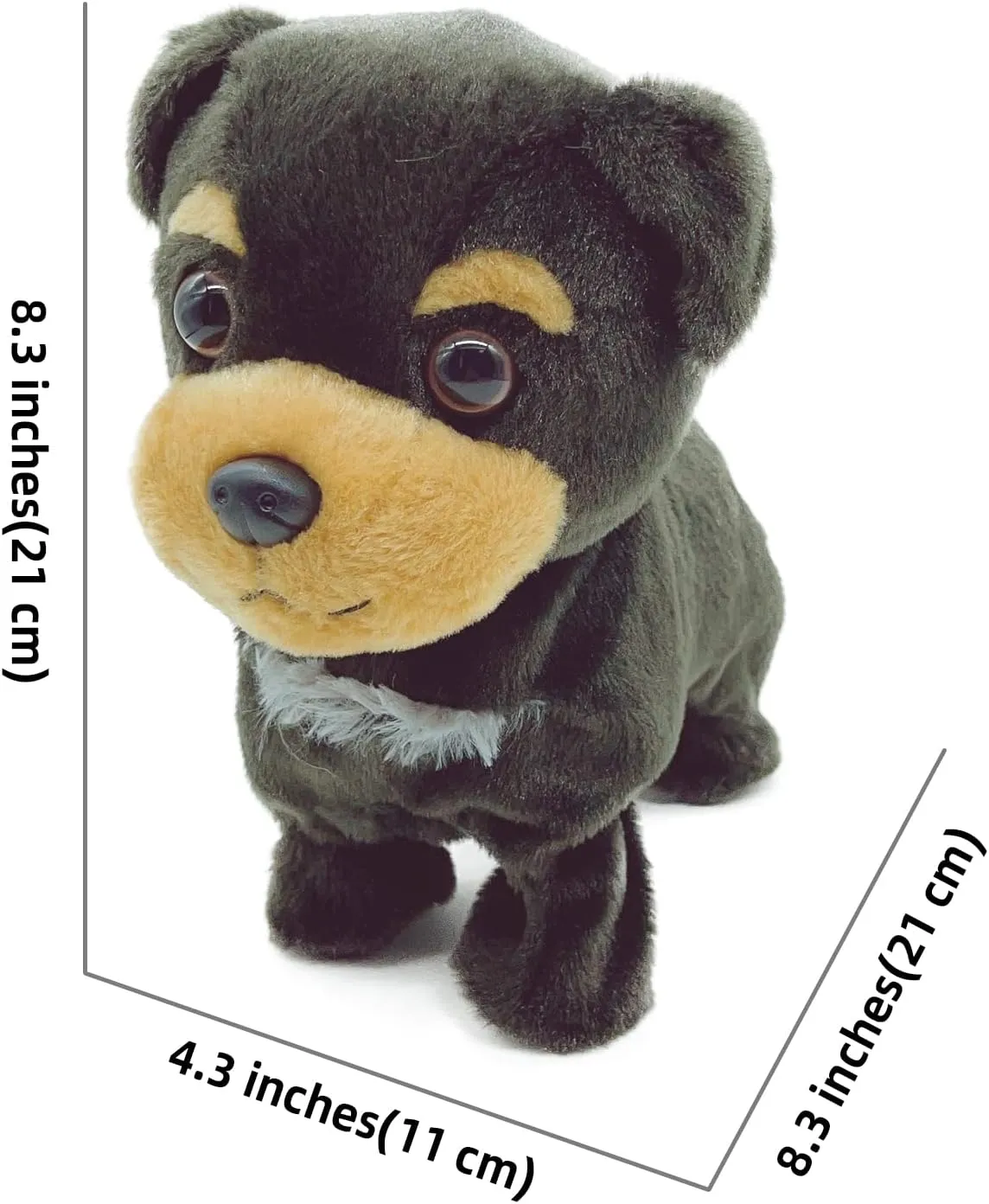 YH YUHUNG Black Walking and Barking Puppy Dog Stuffed Animated with Head Nod,Walking,Barking, Tail Wagging,Electrnoic Pets Puppy for Kids,Boys and Girls