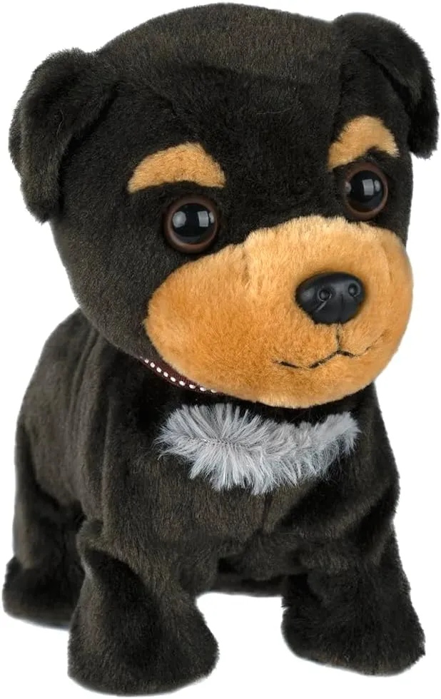 YH YUHUNG Black Walking and Barking Puppy Dog Stuffed Animated with Head Nod,Walking,Barking, Tail Wagging,Electrnoic Pets Puppy for Kids,Boys and Girls